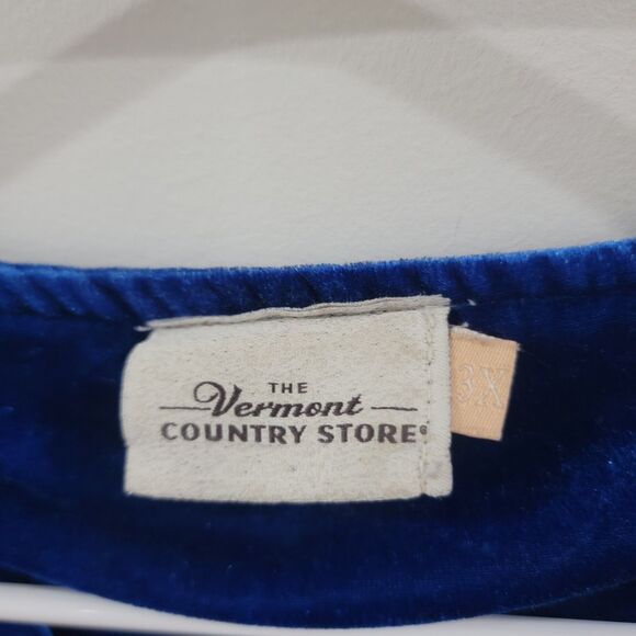 Vermont Country Store Womens Velvet Nightgown Size 3X Blue Housecoat Peacock - Picture 6 of 9